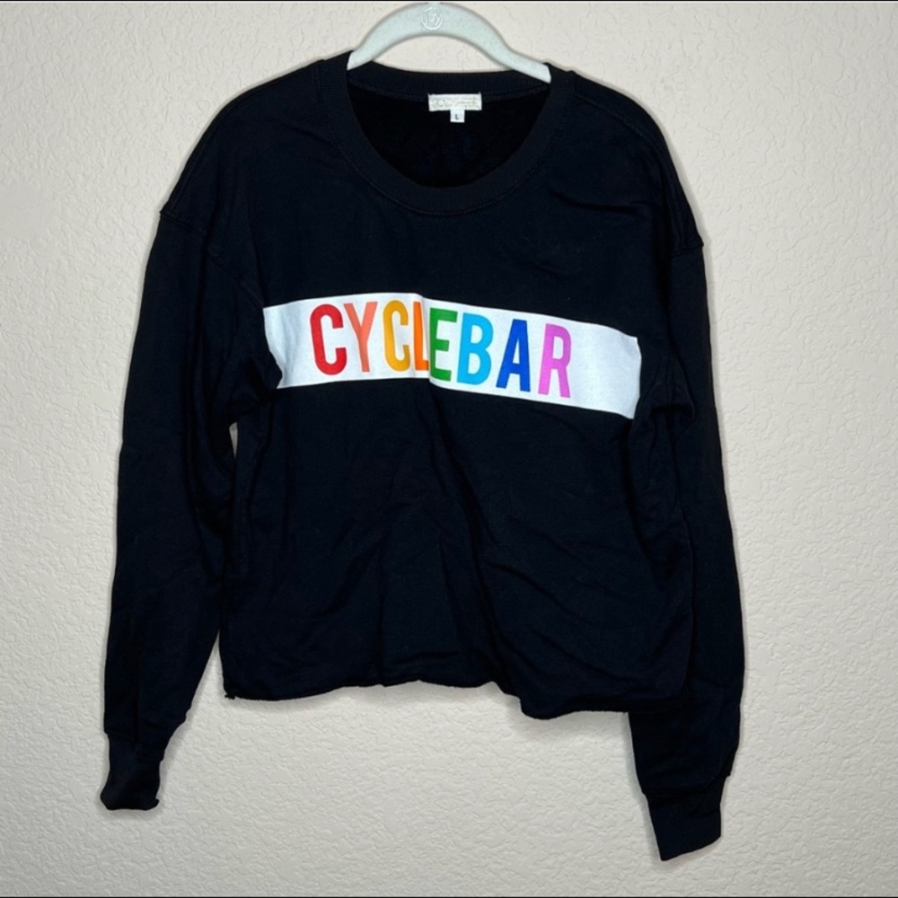Cyclebar Goldsheep Rainbow Logo Black Pullover Sweatshirt